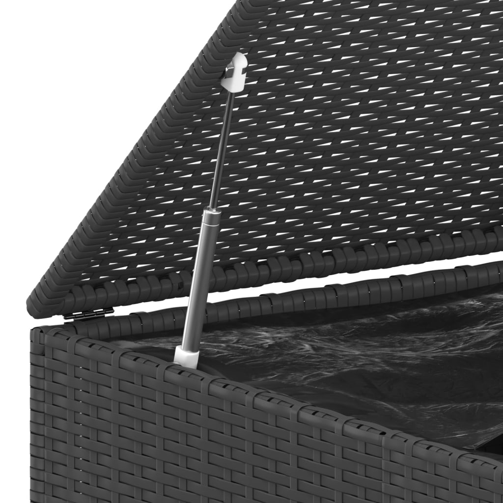 vidaXL Puutarhan säilytyslaatikko PE-rottinki 194x100x103 cm musta