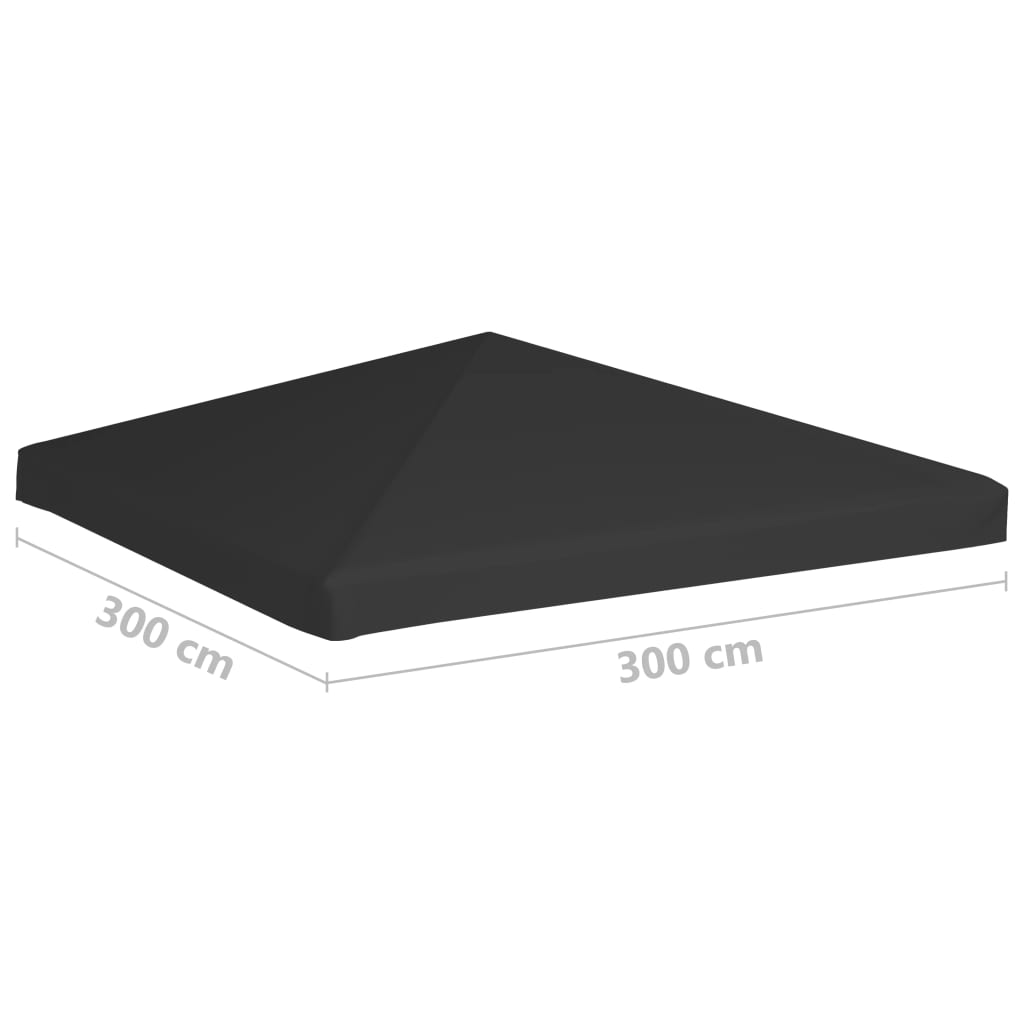 vidaXL Huvimajan katto 270 g /m² 3x3 m musta