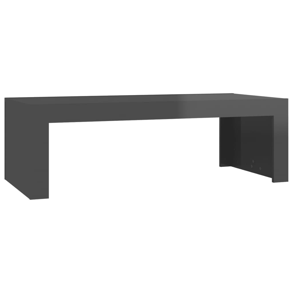 vidaXL Sohvapöytä korkeakiilto harmaa 110x50x35 cm lastulevy
