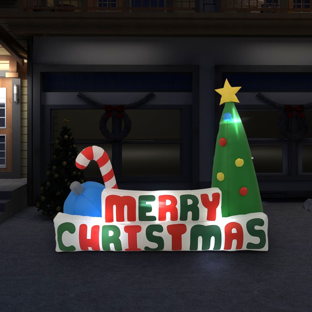vidaXL Merry Christmas täytettävä puu LED-koristeet 240x188 cm