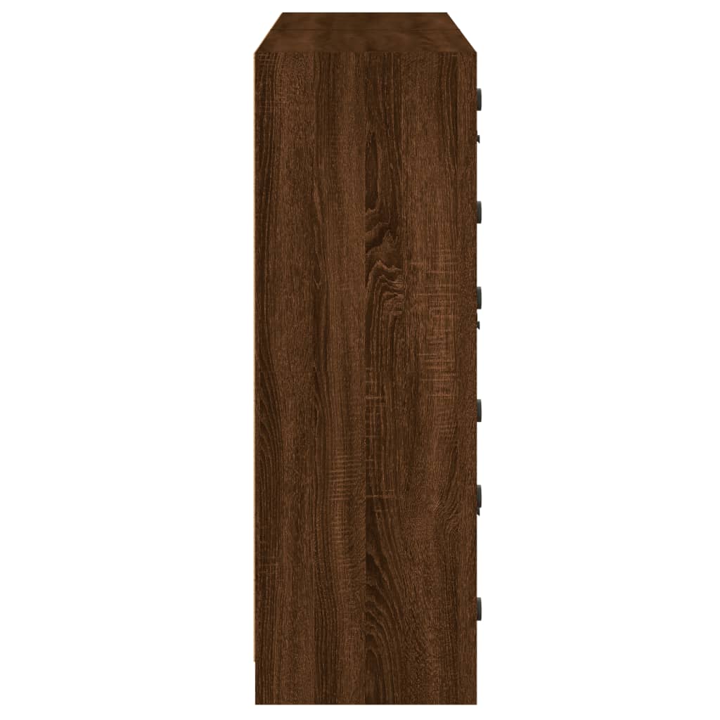 vidaXL Kirjahylly ovilla ruskea tammi 136x37x109 cm tekninen puu