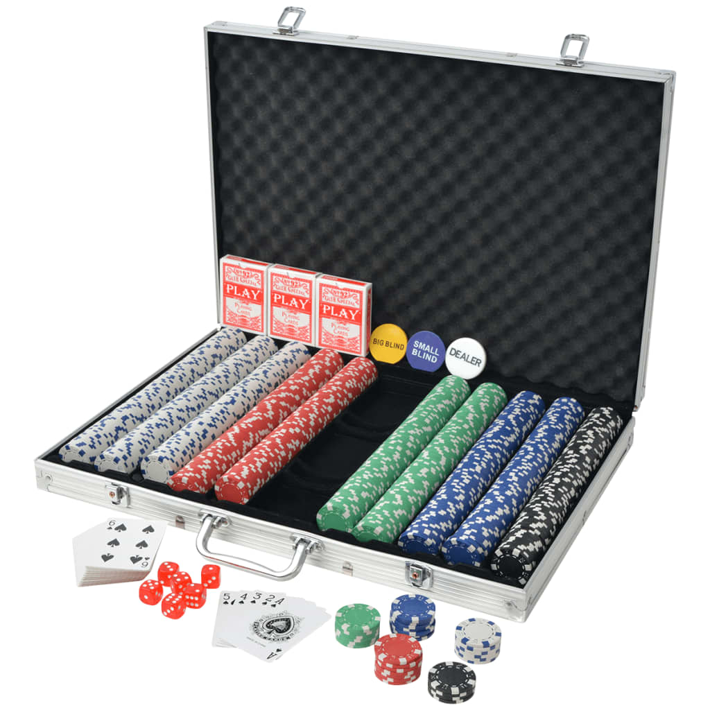 vidaXL Pokerisarja, jossa 1000 Pelimerkkiä Alumiini