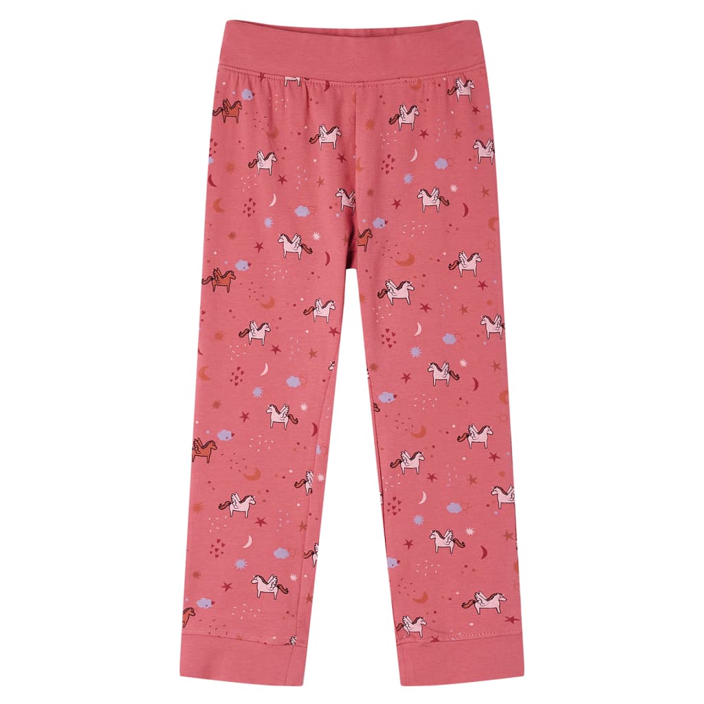 Lasten pitkähihainen pyjama vanha pinkki 92