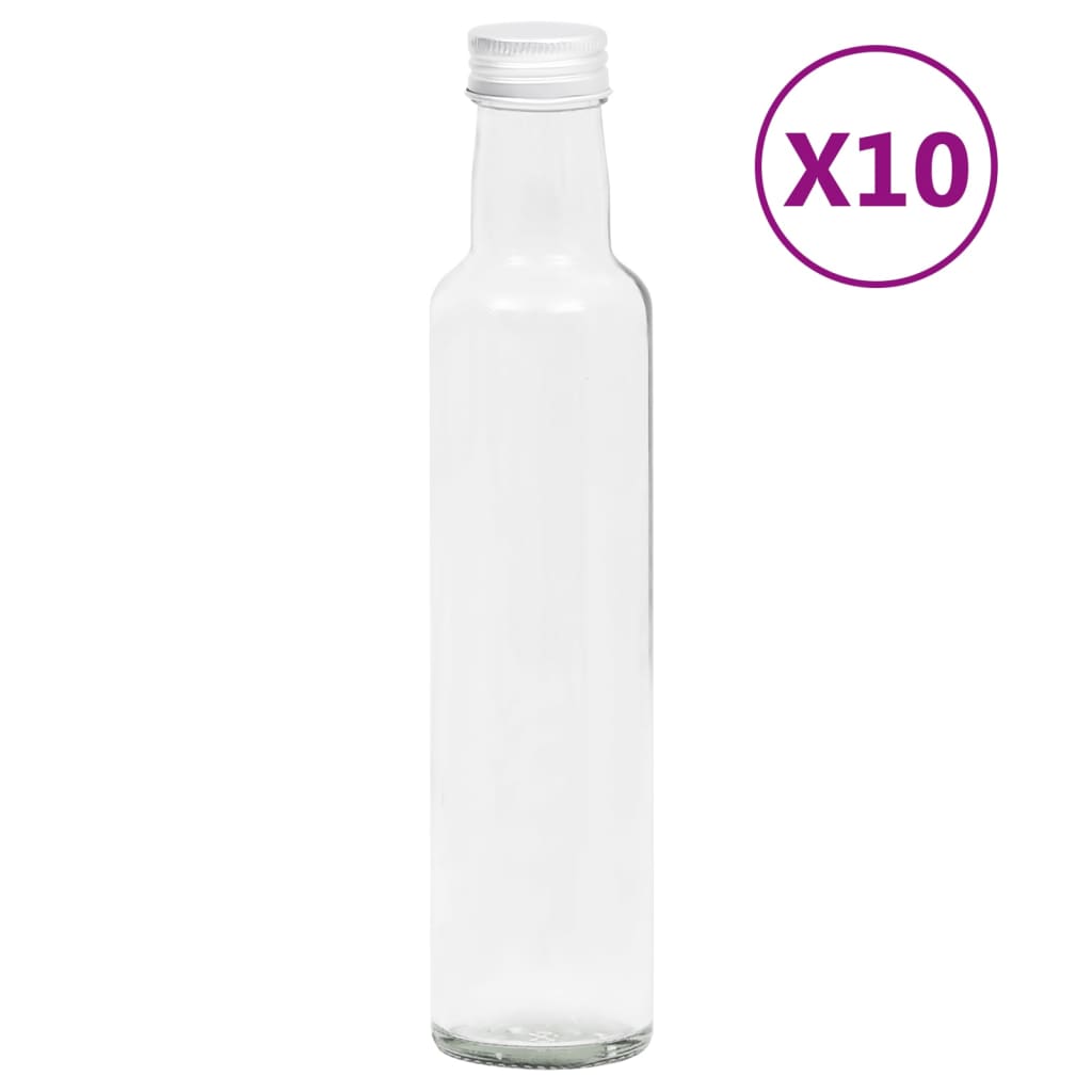 vidaXL Pienet lasipullot kierrekorkilla 10 kpl 260 ml