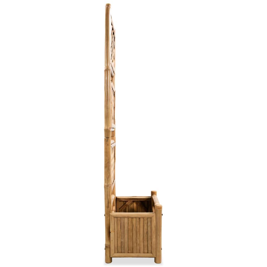 vidaXL Korotettu kukkalaatikko säleiköllä bambu 40 cm