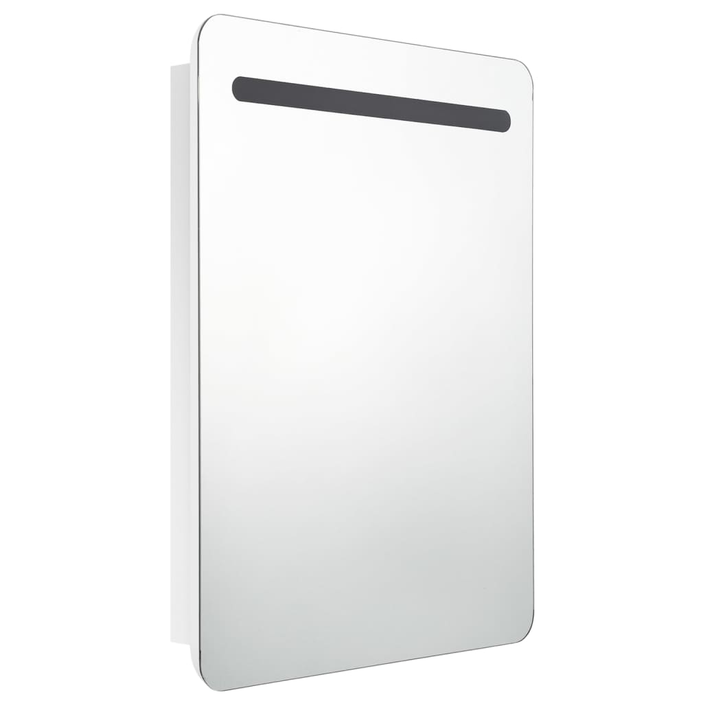 vidaXL LED kylpyhuoneen peilikaappi kiiltävä valkoinen 60x11x80 cm