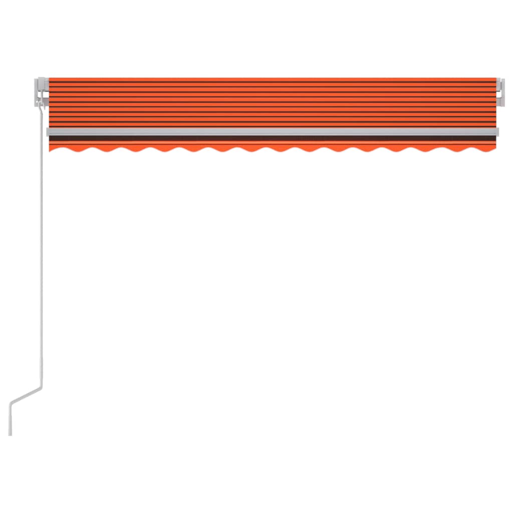 vidaXL Sisäänkelattava markiisi LEDillä 300x250 cm oranssiruskea