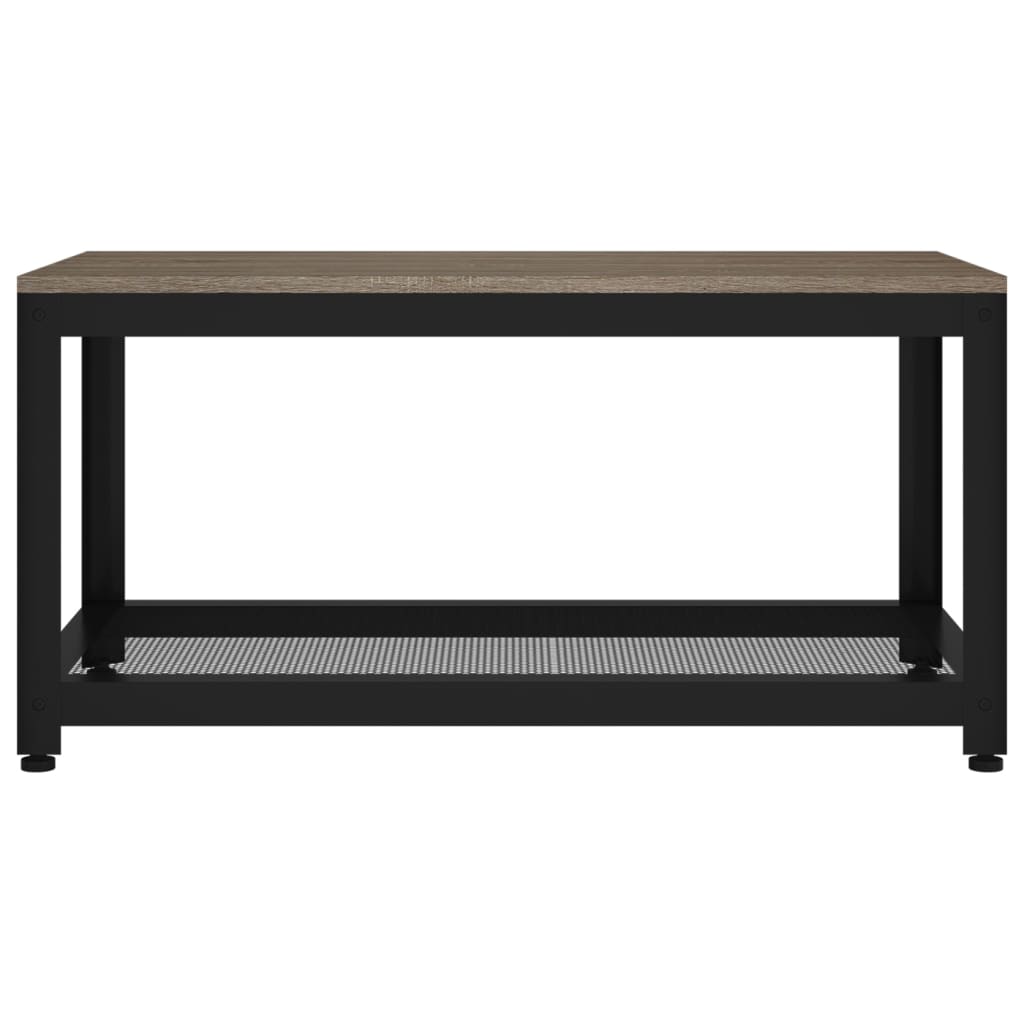 vidaXL Sohvapöytä harmaa ja musta 90x45x45 cm MDF ja rauta