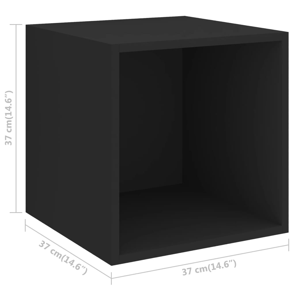 vidaXL Seinäkaappi musta 37x37x37 cm lastulevy