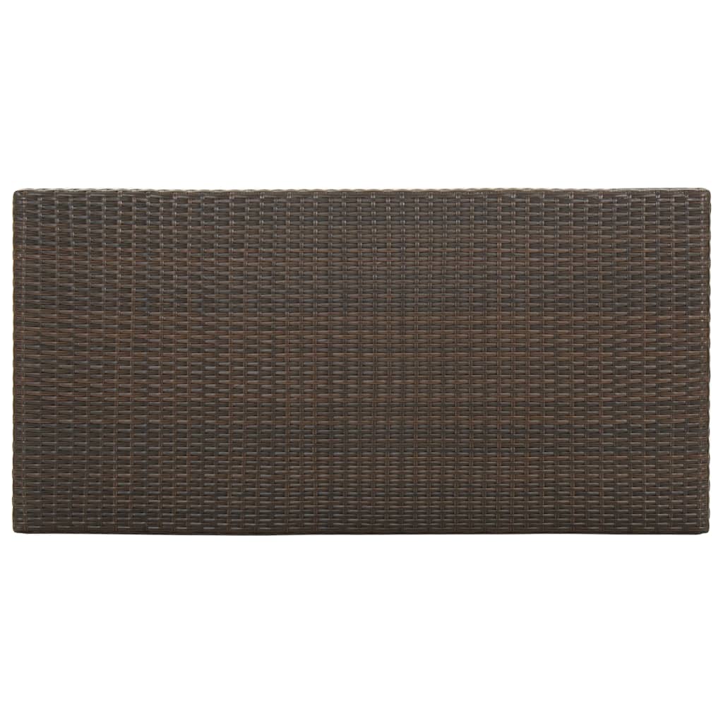 vidaXL Baaripöytä säilytystelineellä ruskea 120x60x110 cm polyrottinki