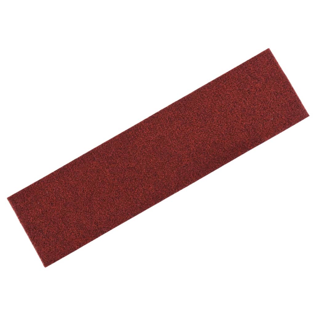 vidaXL Itsekiinnittyvät porrasmatot suorakaide 15 kpl 76x20cm punainen