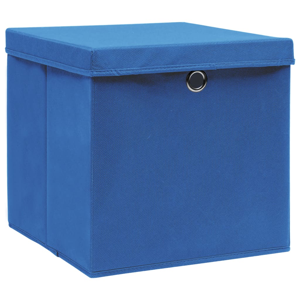 vidaXL Säilytyslaatikot kansilla 4 kpl 28x28x28 cm sininen