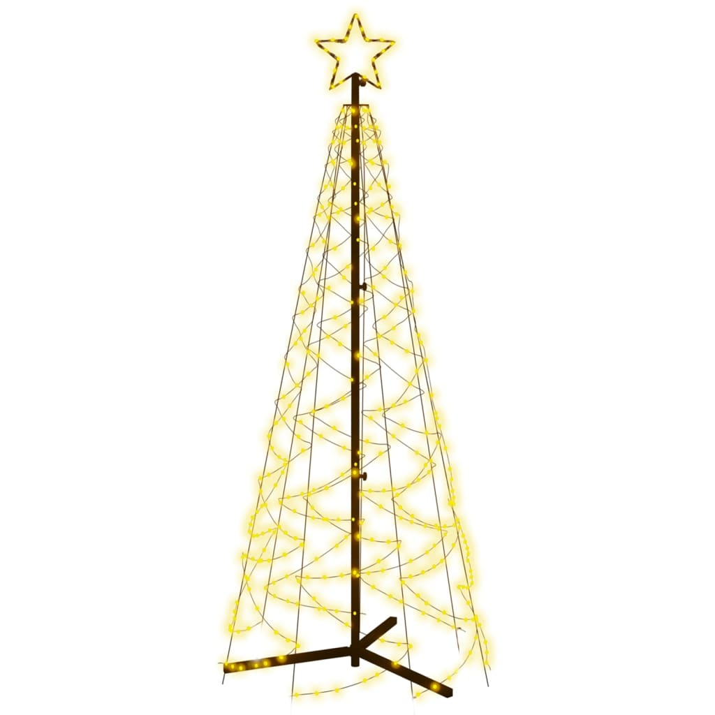 vidaXL Kartio joulukuusi 200 lämpimän valkoista LED-valoa 70x180 cm