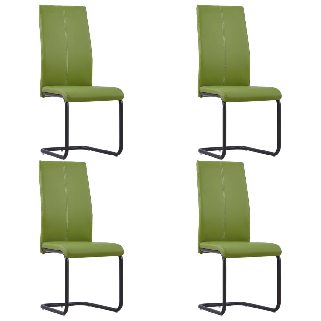 vidaXL Takajalattomat ruokapöydän tuolit 4 kpl vihreä keinonahka