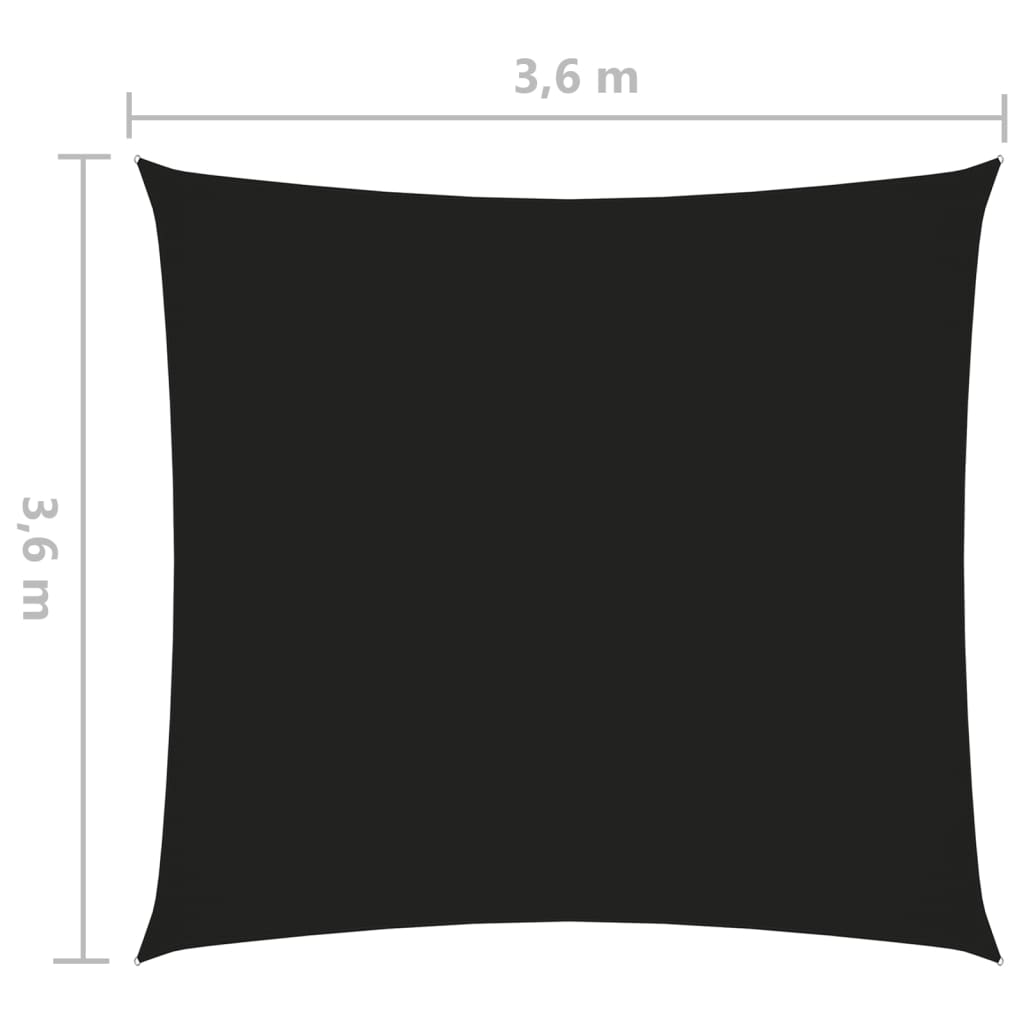 vidaXL Aurinkopurje Oxford-kangas neliö 3,6x3,6 m musta