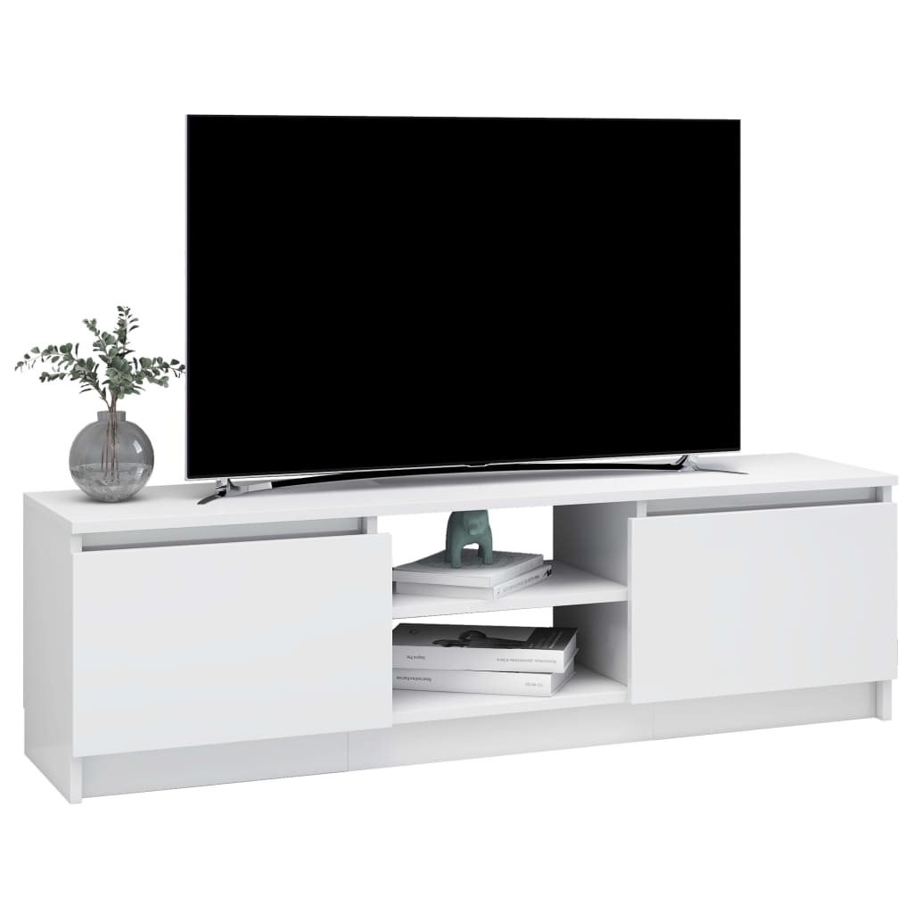 vidaXL TV-taso korkeakiilto valkoinen 120x30x35,5 cm tekninen puu