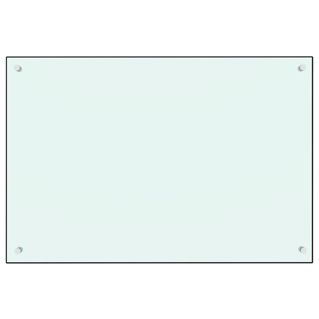 vidaXL Keittiön roiskesuoja valkoinen 90x60 cm karkaistu lasi