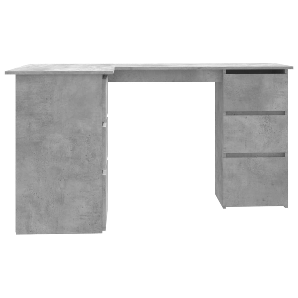 vidaXL Kulmapöytä betoninharmaa 145x100x76 cm lastulevy