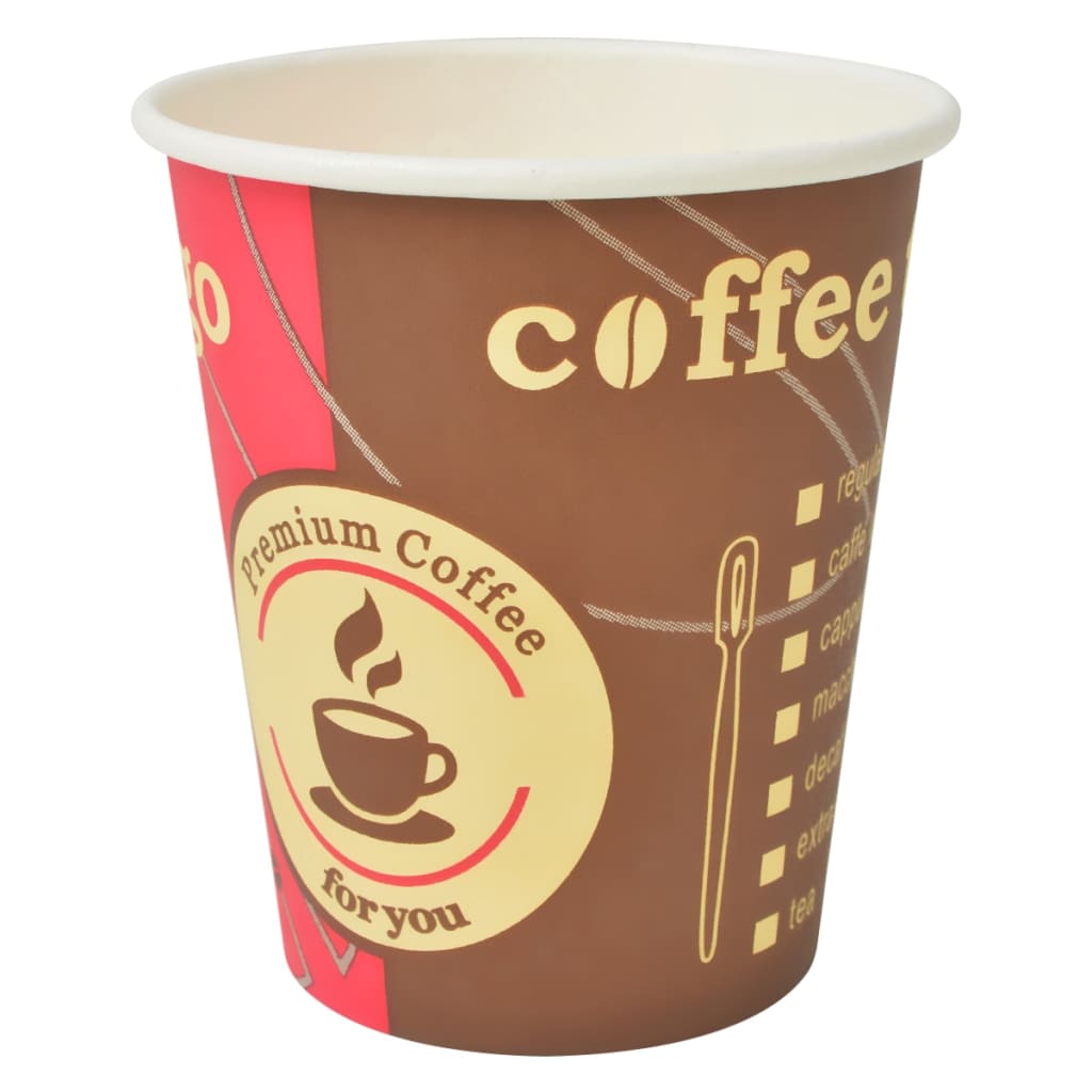 vidaXL Kertakäyttöiset kahvikupit 1000 kpl paperi 240 ml (8 unssia)