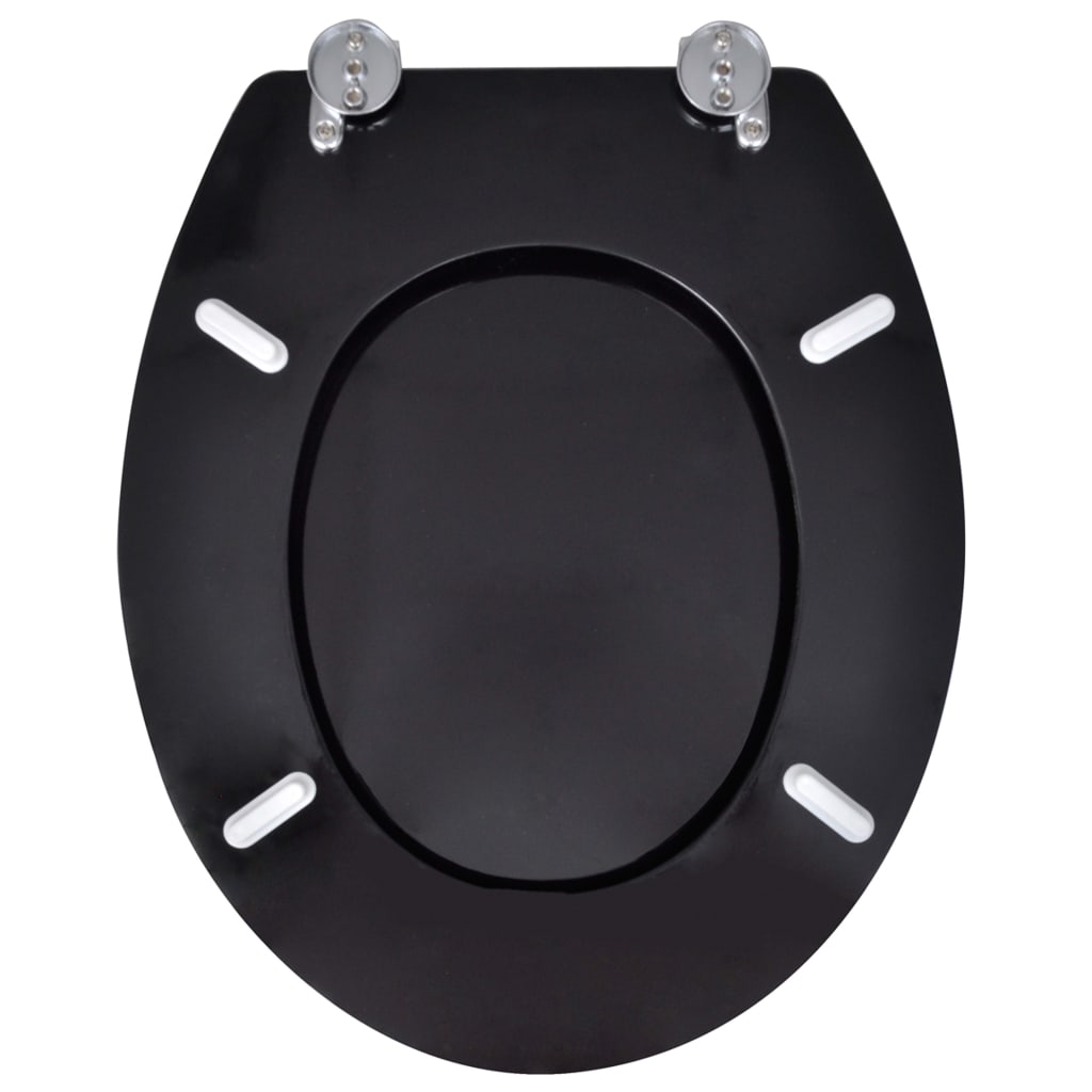 vidaXL WC-istuin MDF kansi yksinkertainen muotoilu musta