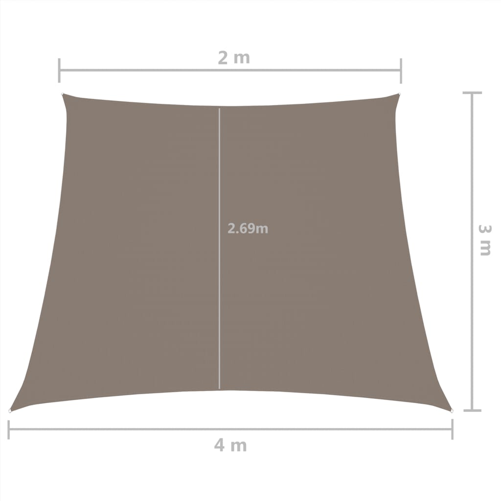 vidaXL Aurinkopurje Oxford-kangas puolisuunnikas 2/4x3 m harmaanruskea