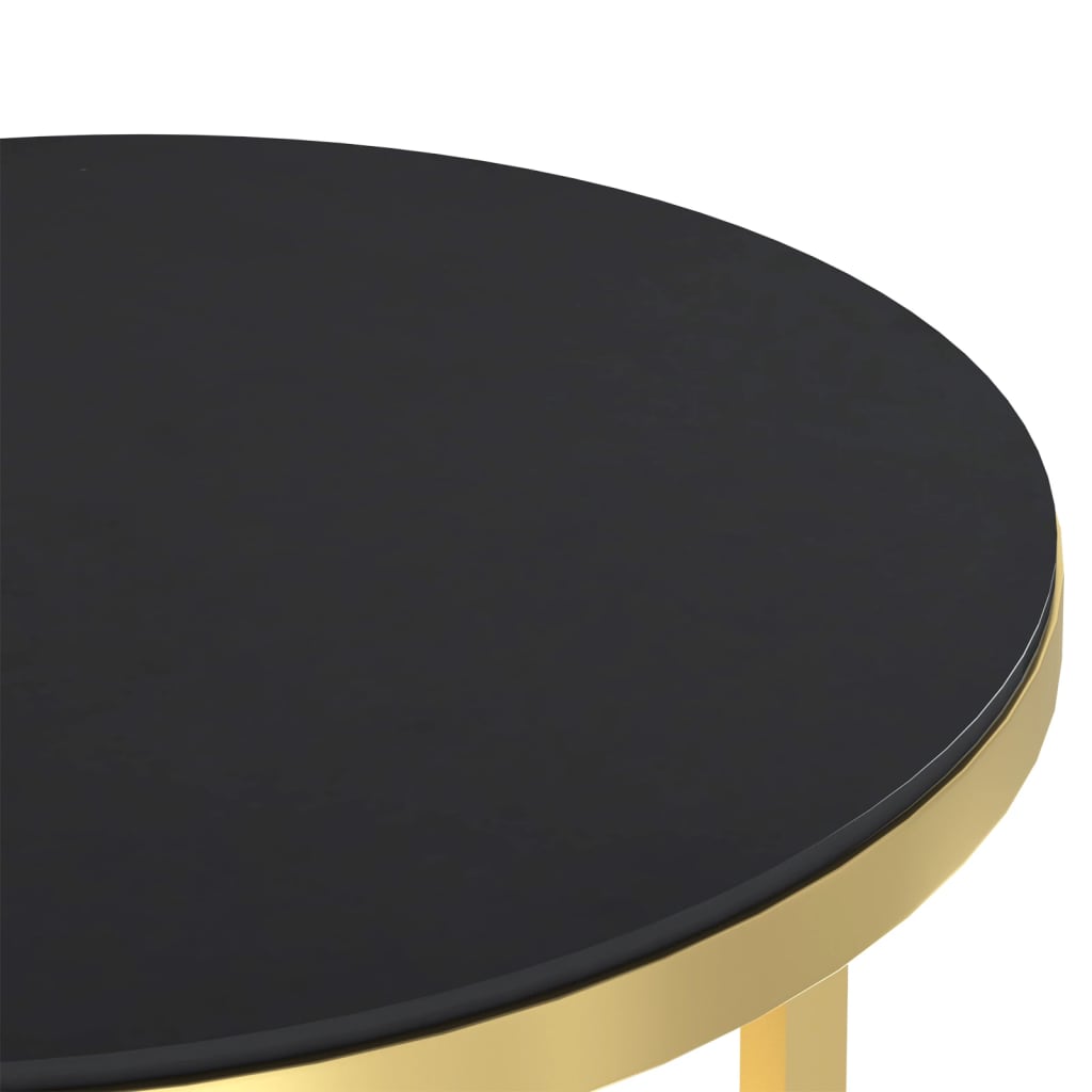 vidaXL Sivupöytä kulta ja musta 45 cm karkaistu lasi