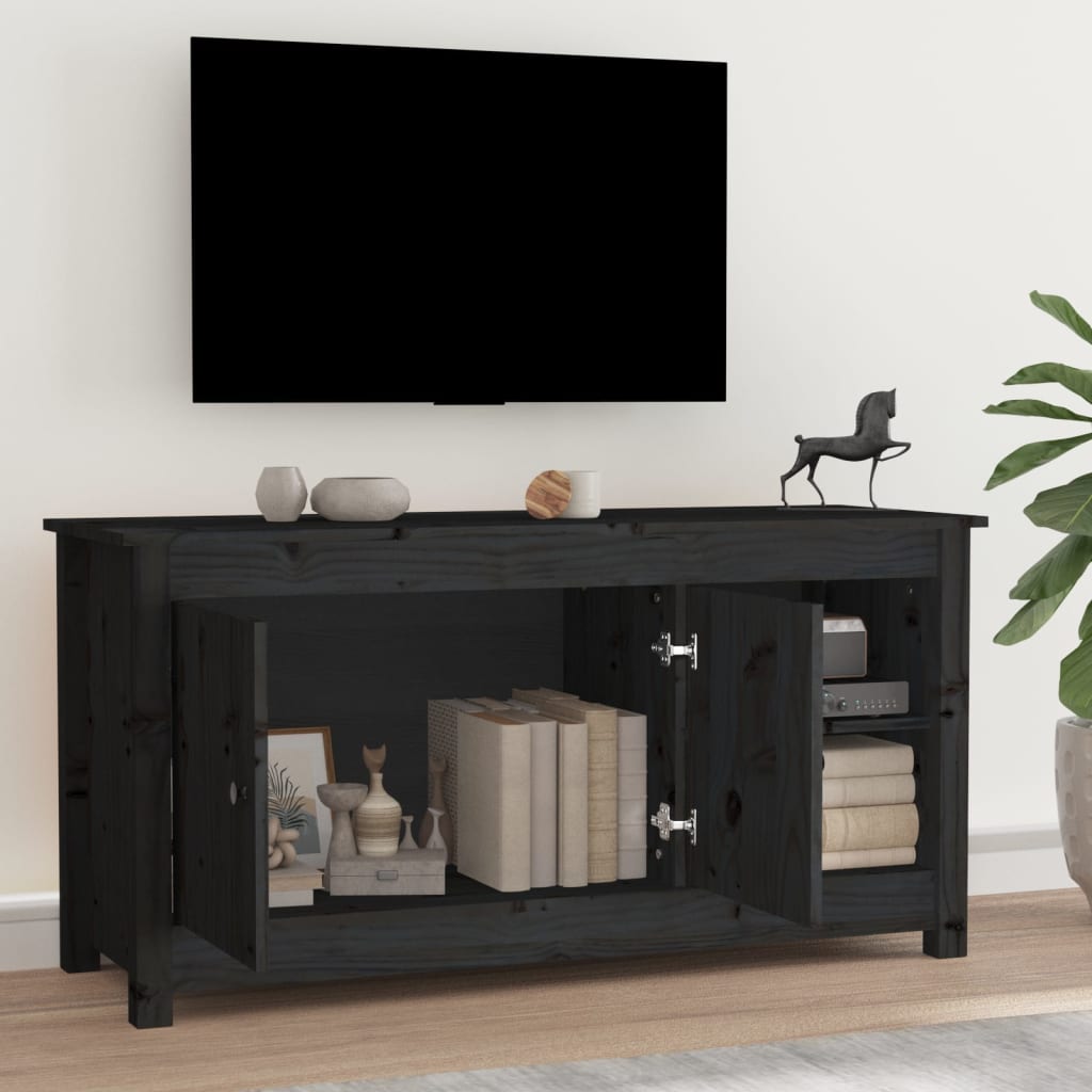vidaXL TV-taso musta 103x36,5x52 cm täysi mänty