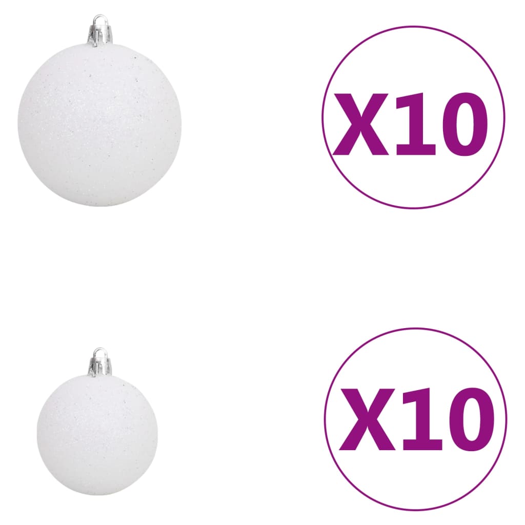 vidaXL Tekojoulukuusi LED-valot, pallot ja lumihuurre 240 cm PVC ja PE