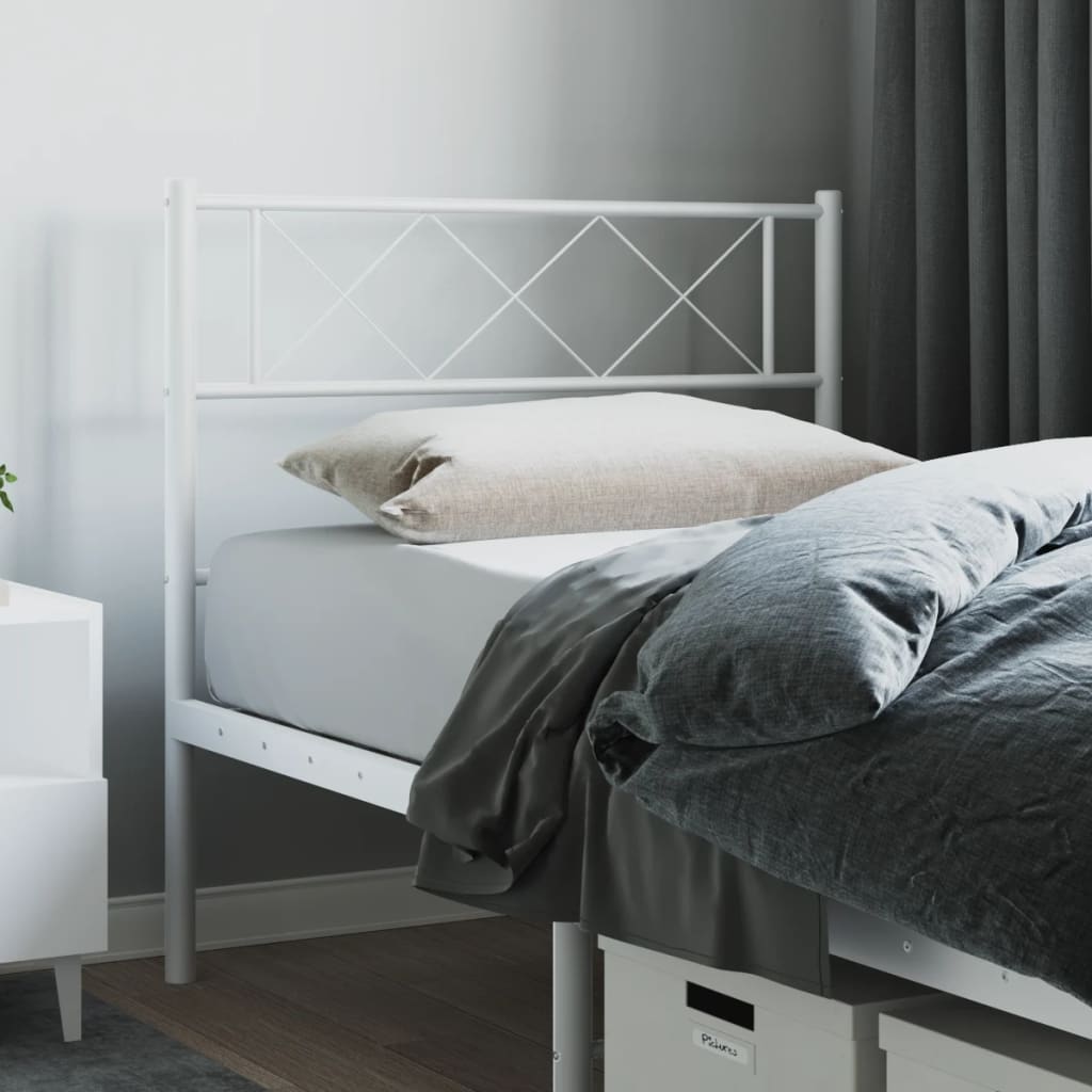vidaXL Metallinen sängynpääty valkoinen 75 cm