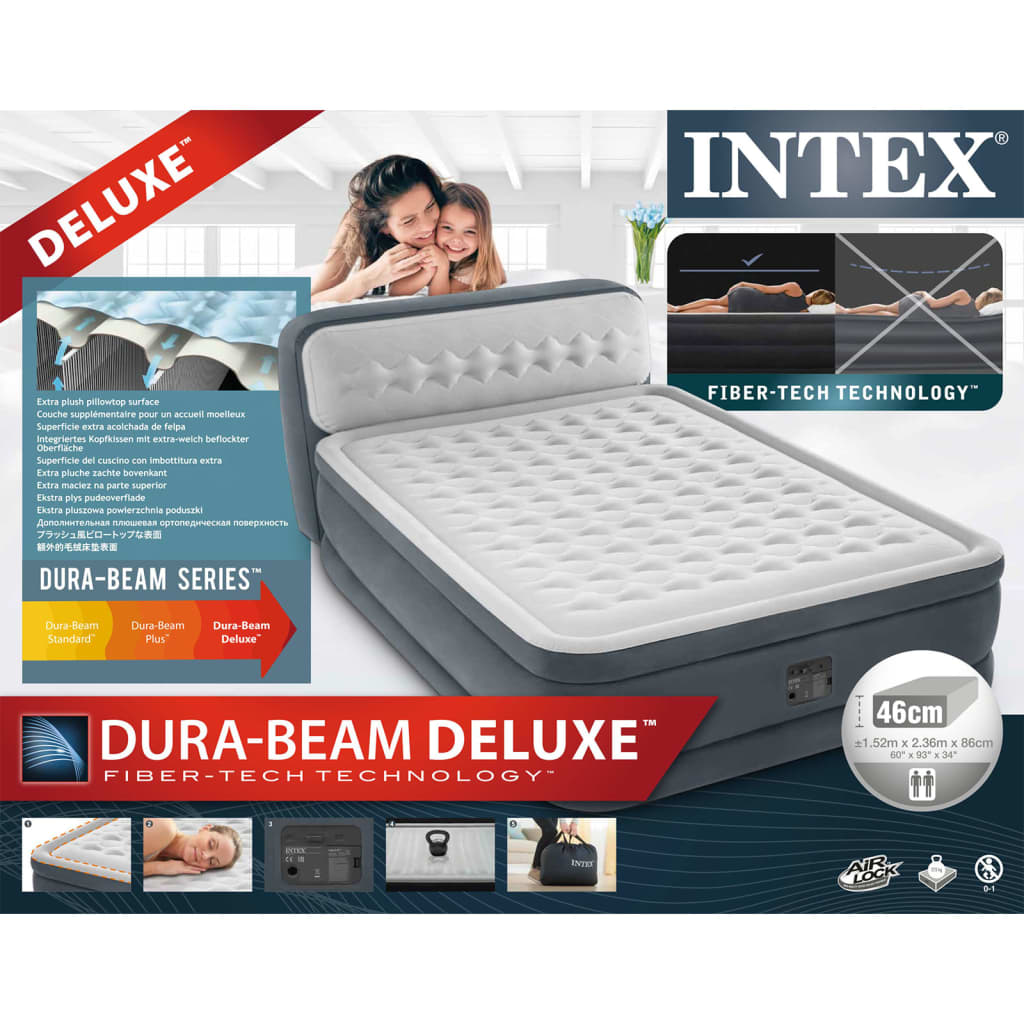 Intex Ilmasänky Dura-Beam Deluxe Ultra Plush Headboard Queen 86 cm