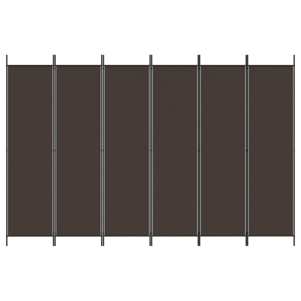 vidaXL 6-paneelinen Tilanjakaja ruskea 300x200 cm kangas