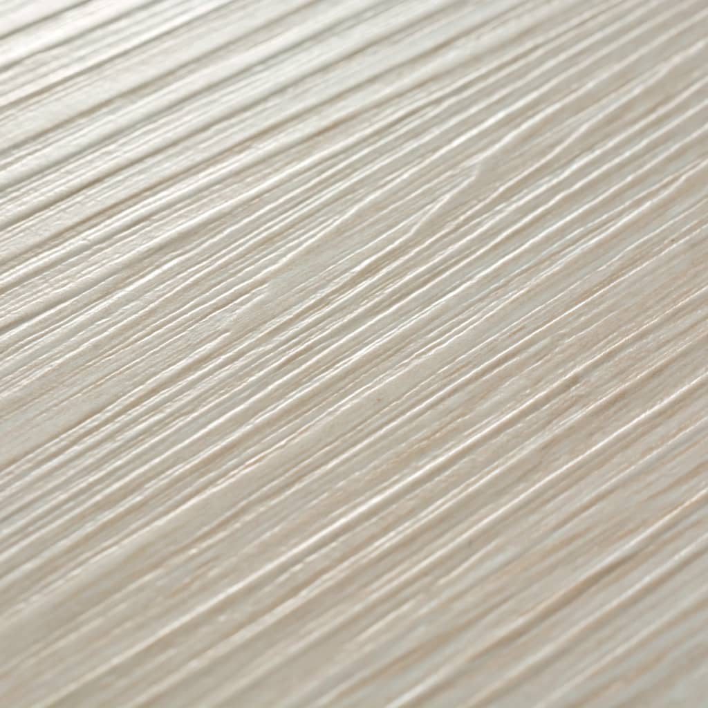 vidaXL Itsekiinnittyvä PVC-lattialankku 5,02 m² 2 mm Tammi Valkoinen