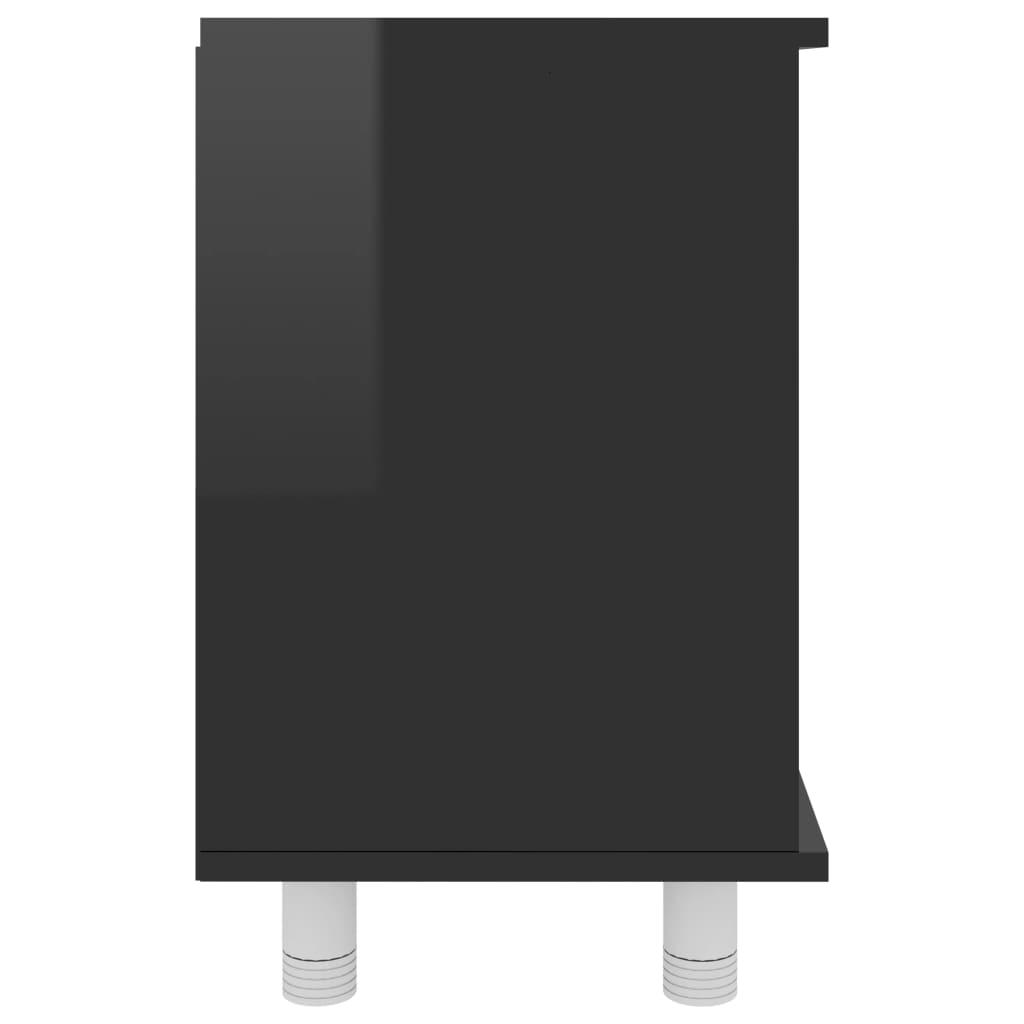 vidaXL Kylpyhuonekaappi korkeakiilto musta 60x32x53,5 cm lastulevy