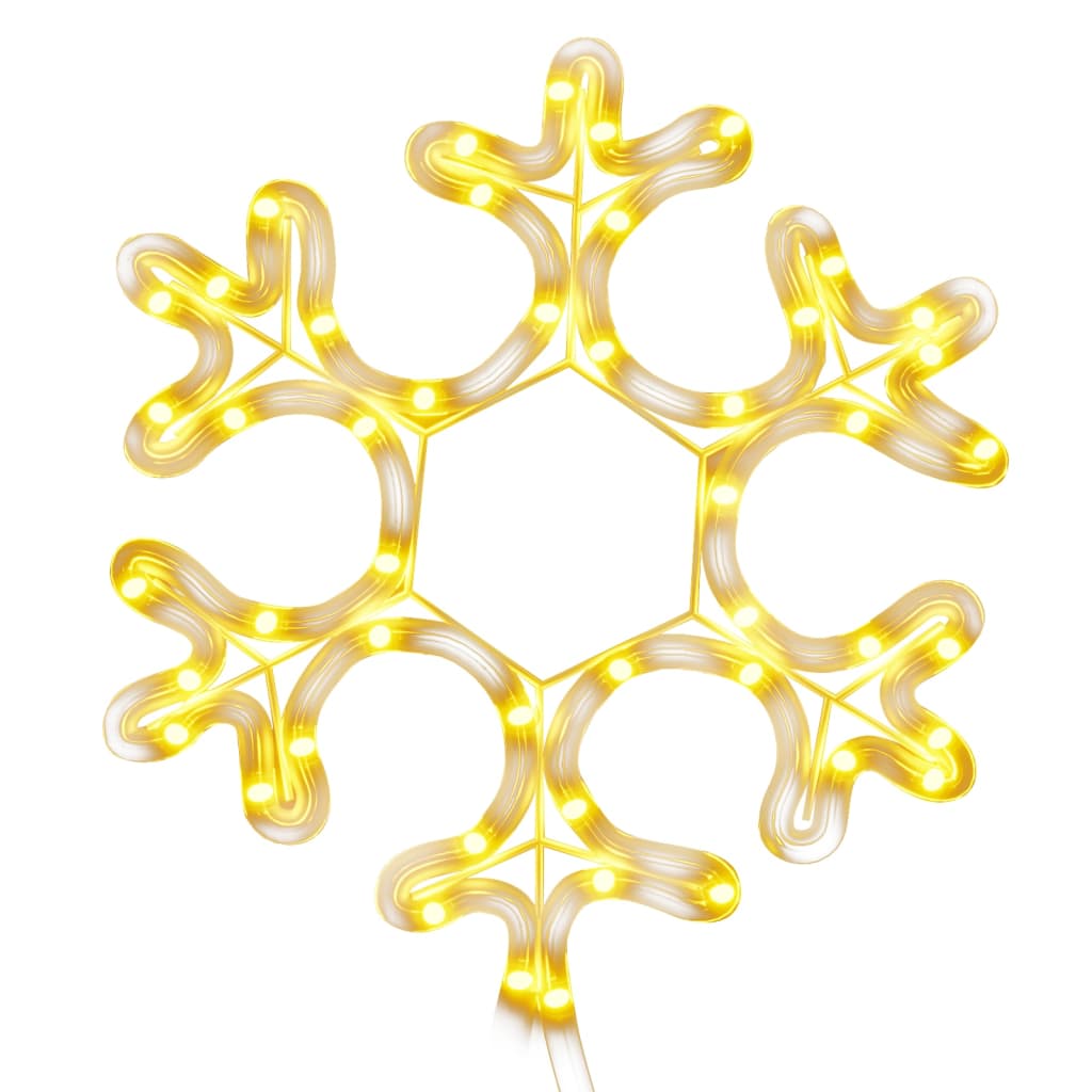 vidaXL Lumihiutale joulukoriste 48 lämpimän valk. LED-valoa 27x27 cm