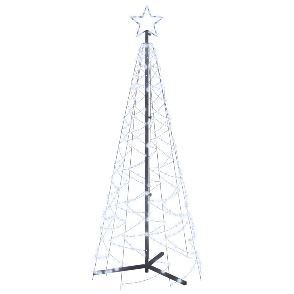 vidaXL Kartio joulukuusi 200 kylmän valkoista LED-valoa 70x180 cm