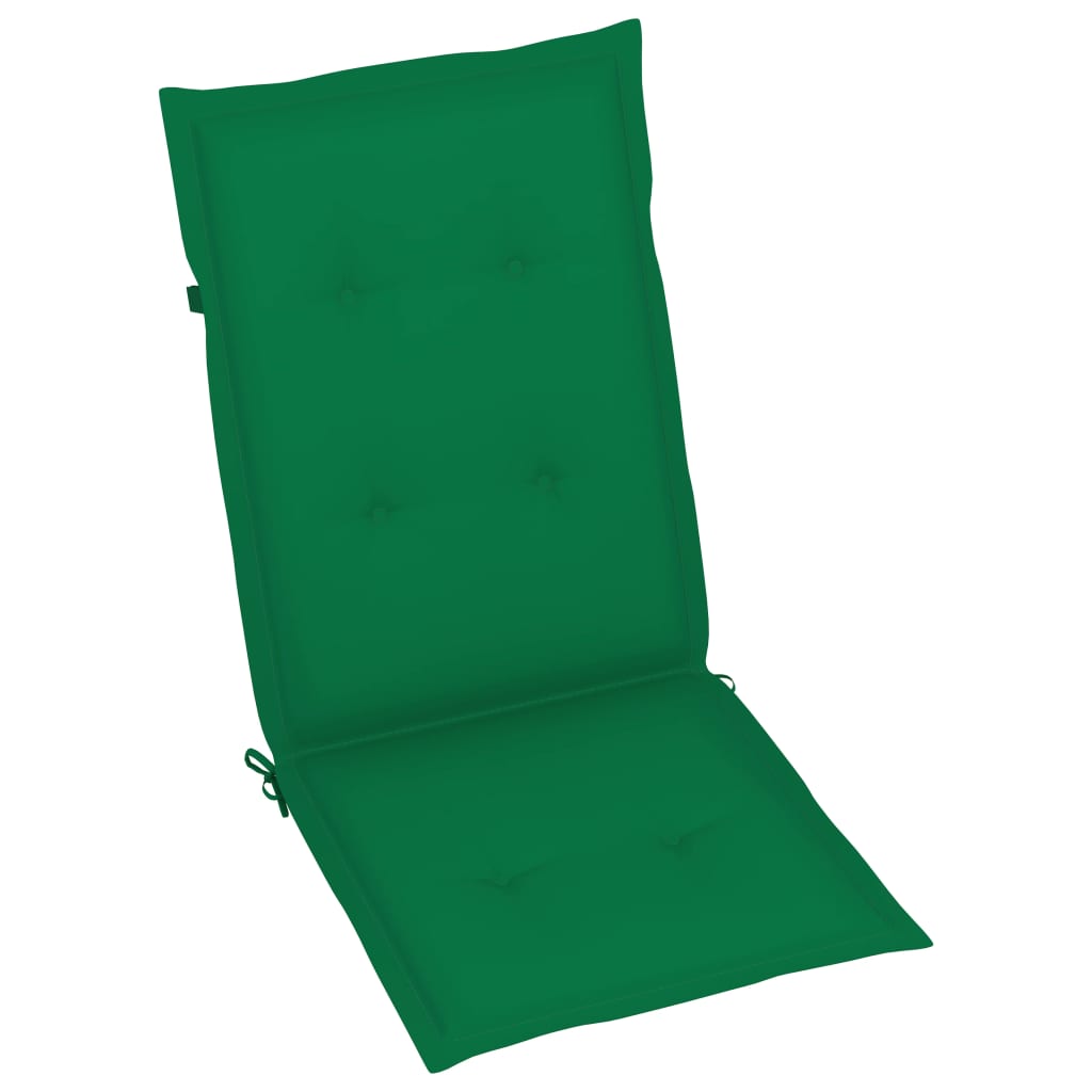 vidaXL Puutarhatuolit 4 kpl tyynyillä vihreä täysi tiikki