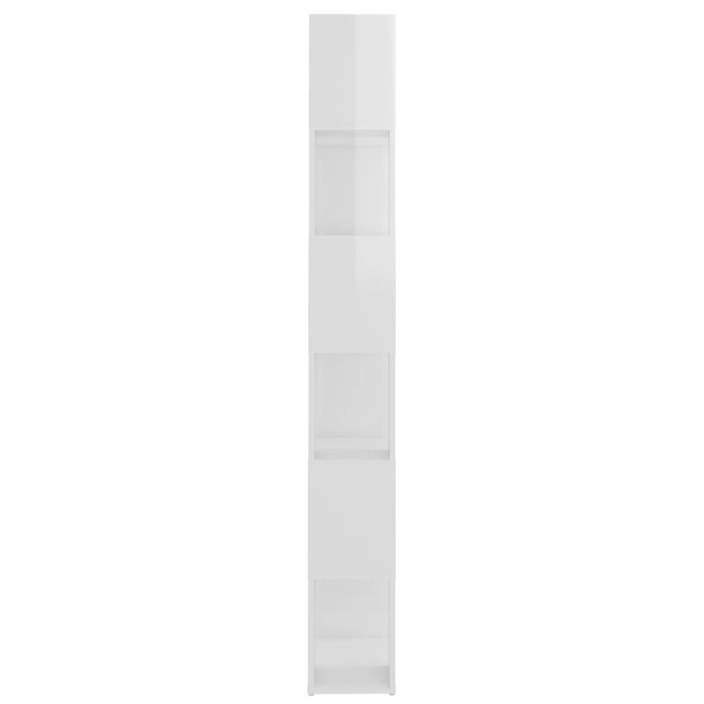 vidaXL Kirjahylly/tilanjakaja korkeakiilto valkoinen 60x24x186 cm