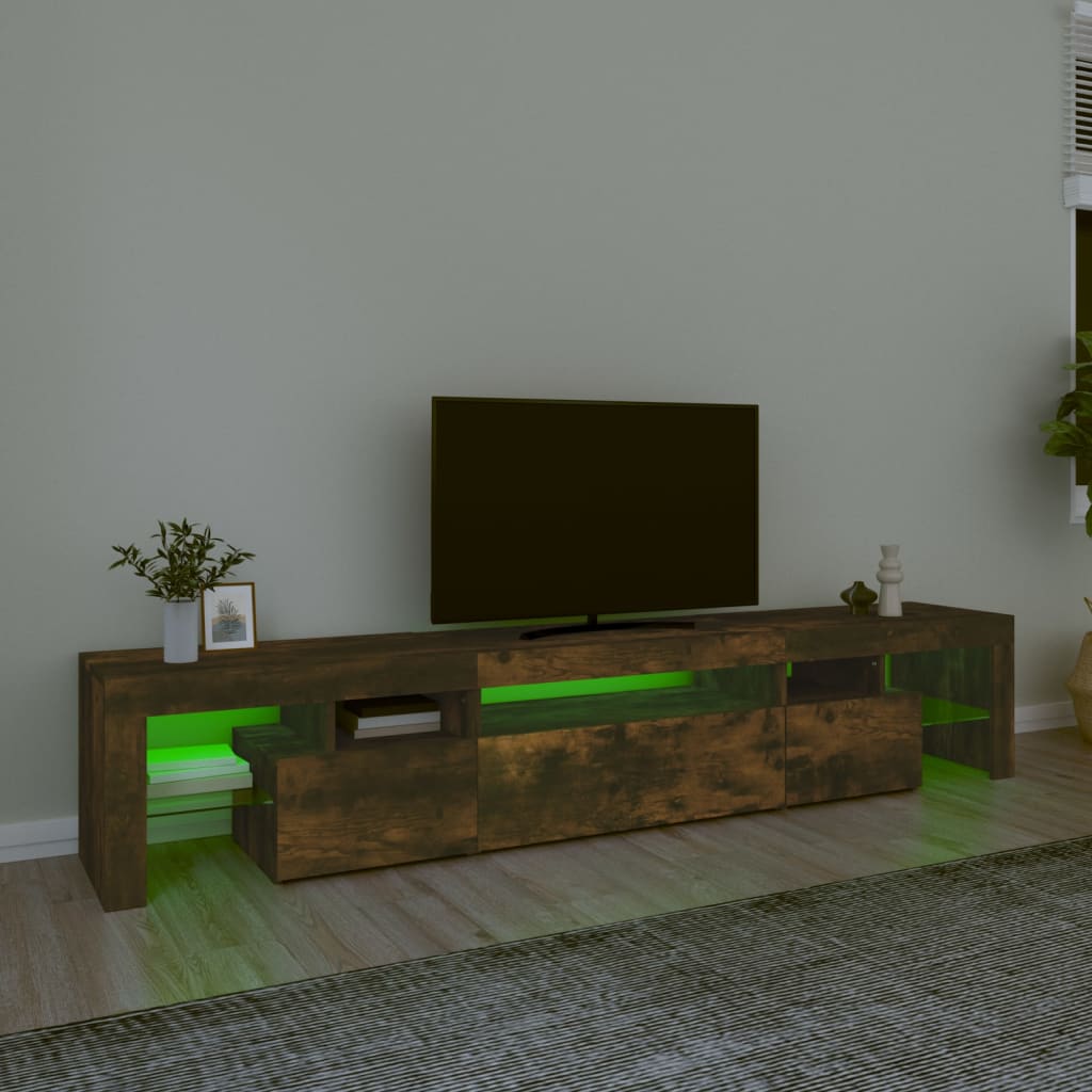 vidaXL TV-taso LED-valoilla savutammi 215x36,5x40 cm