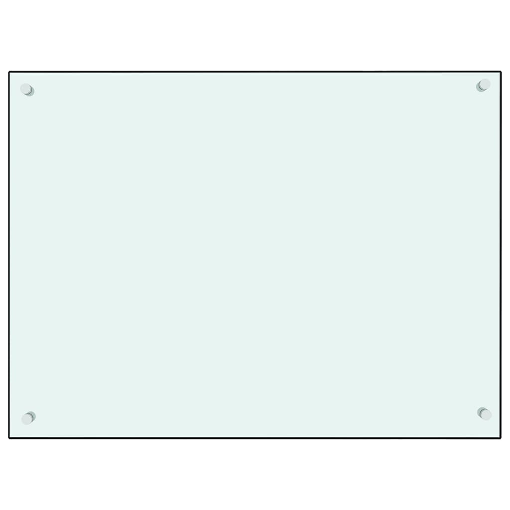 vidaXL Keittiön roiskesuoja valkoinen 80x60 cm karkaistu lasi