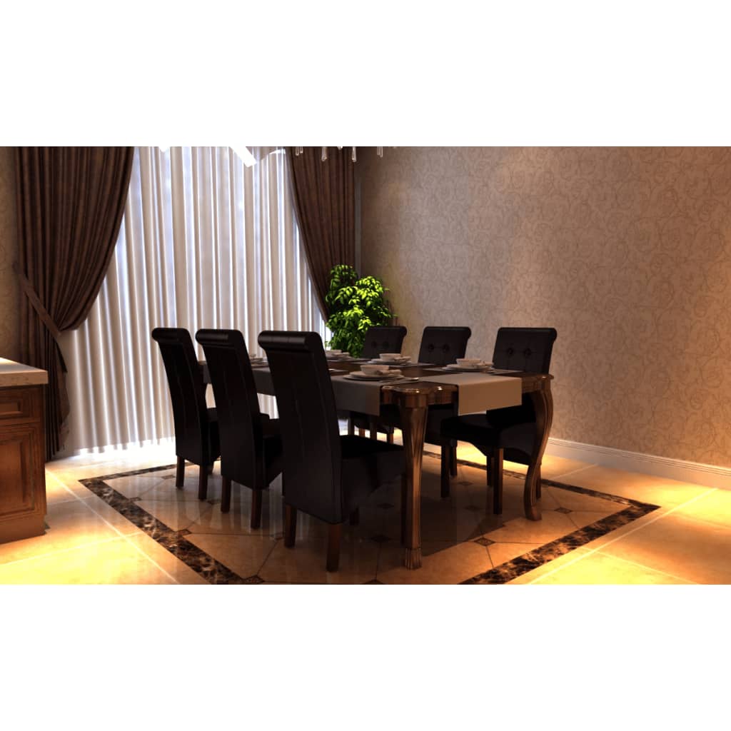 vidaXL Ruokapöydän tuolit 6 kpl ruskea keinonahka