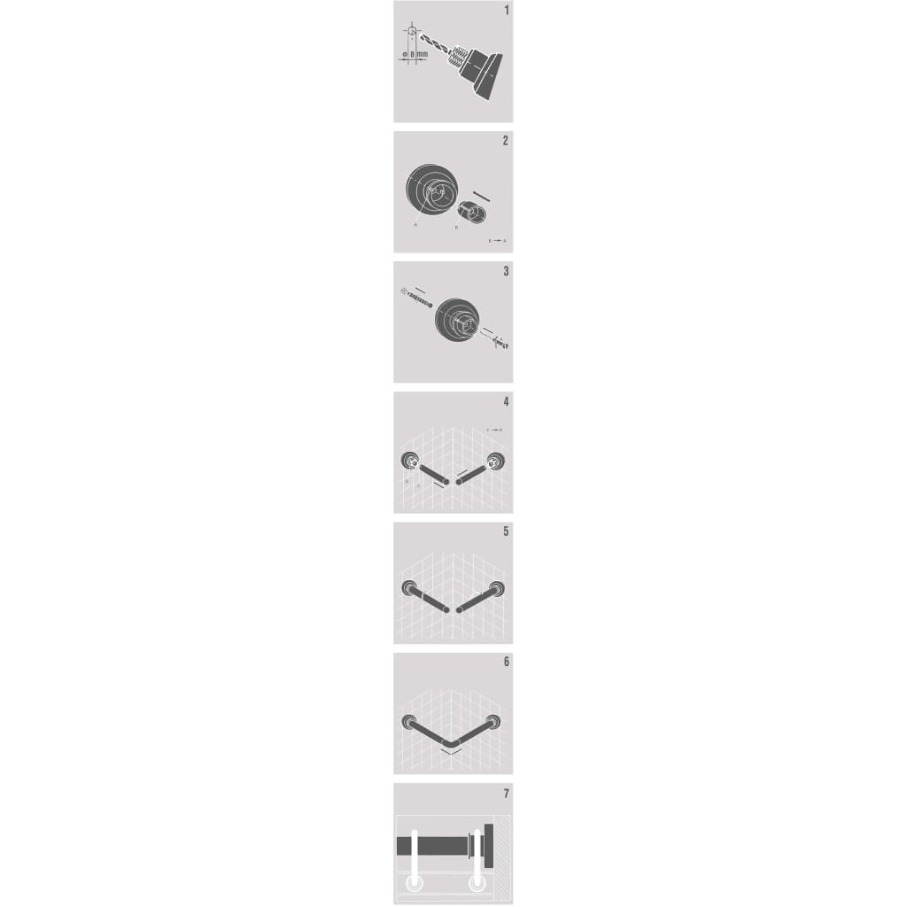 Sealskin Suihkuverhon kulmatankosarja 90x90 cm kromi