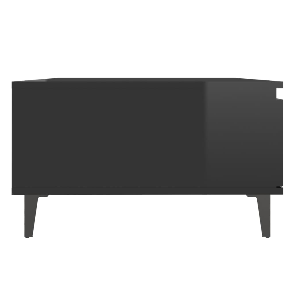 vidaXL Sohvapöytä korkeakiilto musta 90x60x35 cm lastulevy