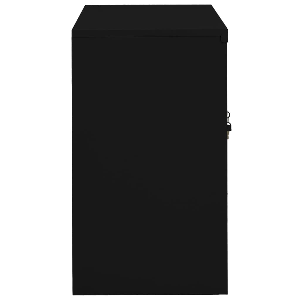 vidaXL Toimistokaappi musta 90x40x70 cm teräs