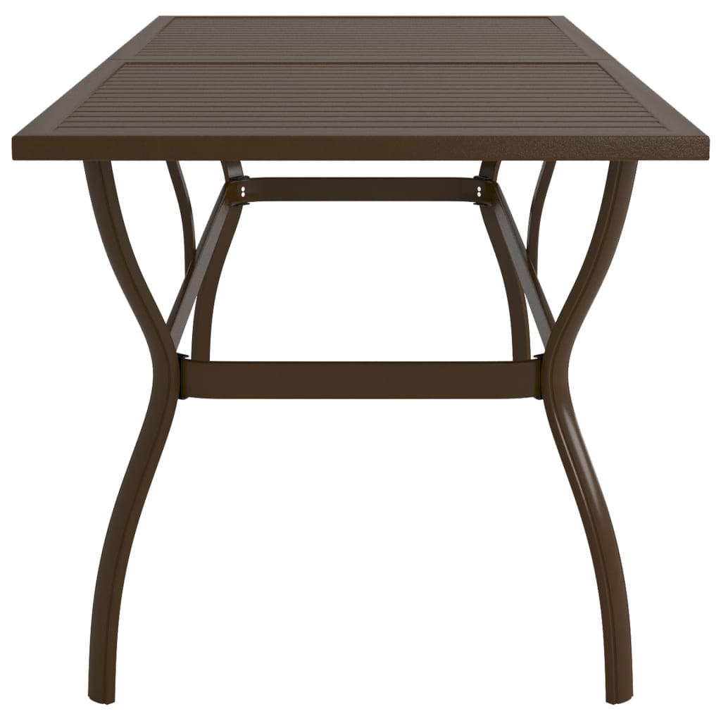 vidaXL Puutarhapöytä ruskea 190x80x72 cm teräs