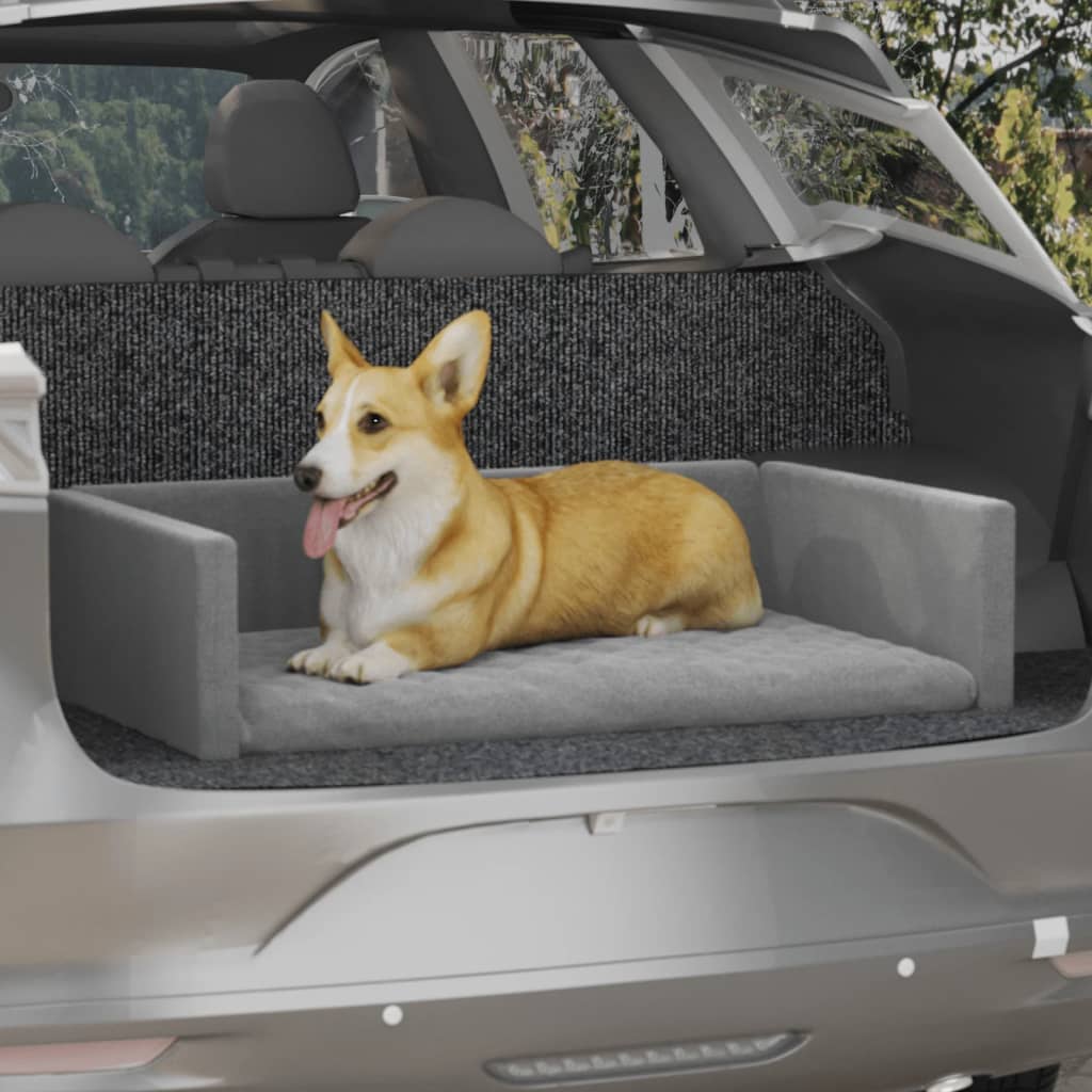 vidaXL Koiranpeti auton tavaratilaan v.harmaa 110x70 cm pellavatyyli