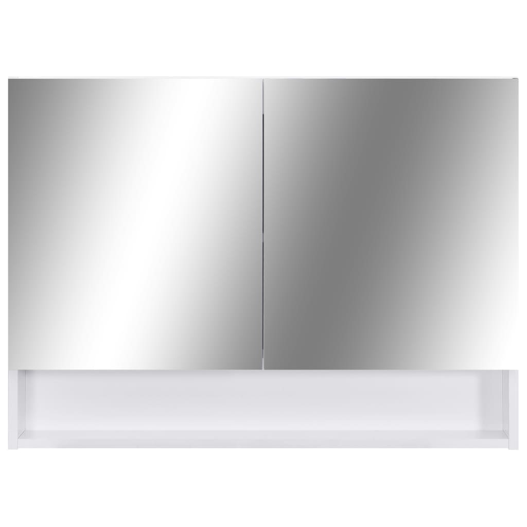 vidaXL LED kylpyhuoneen peilikaappi valkoinen 80x15x60 cm MDF