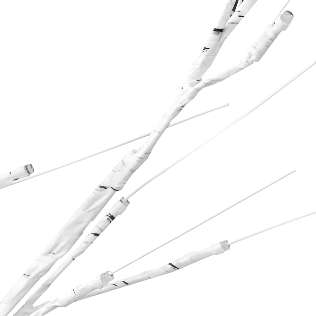 vidaXL Valkoinen LED-koivu lämmin valkoinen 672 LED-valoa 400 cm
