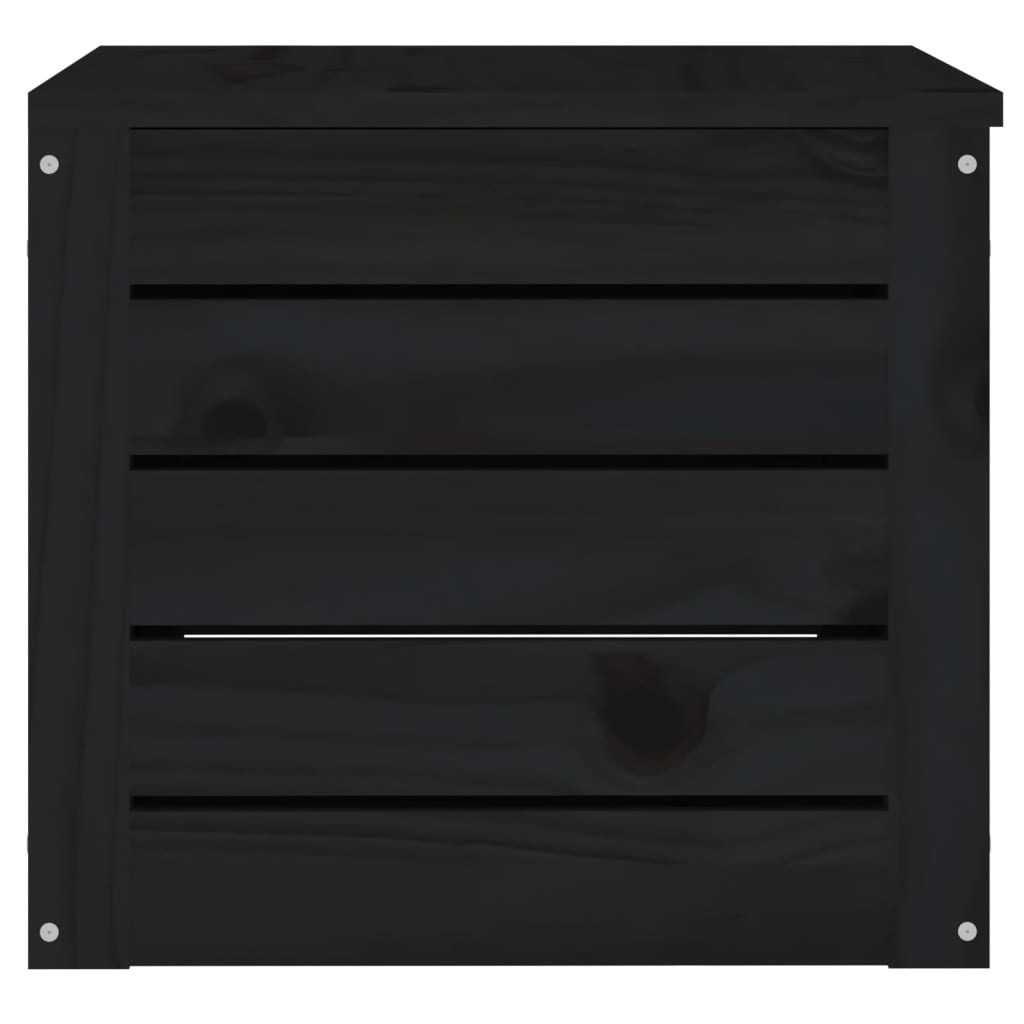 vidaXL Säilytyslaatikko musta 59,5x36,5x33 cm täysi mänty
