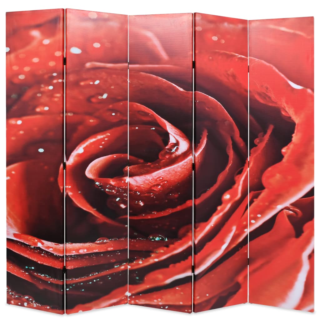 vidaXL Taitettava tilanjakaja ruusu 200x170 cm punainen