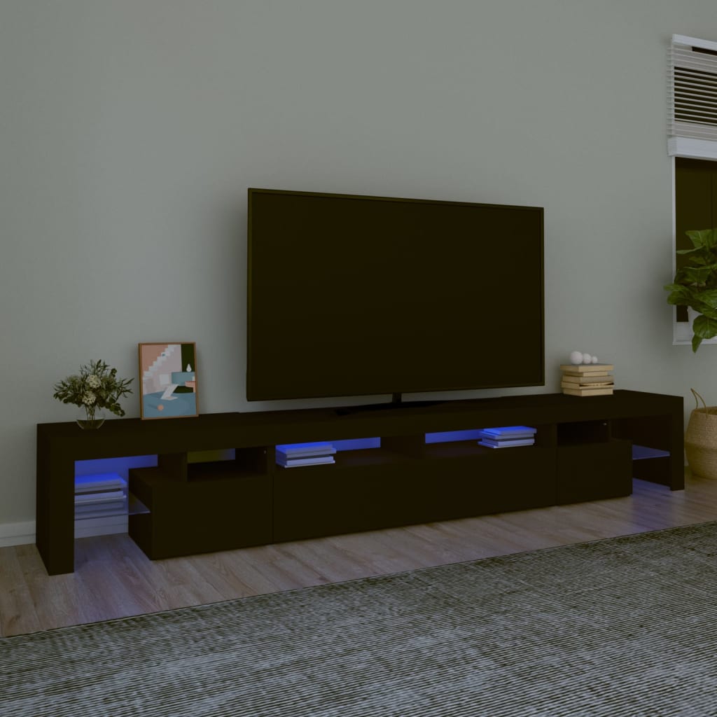 vidaXL TV-taso LED-valoilla musta 260x36,5x40 cm